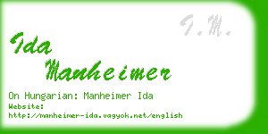 ida manheimer business card